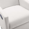Modern Upholstered Rocker Nursery Chair Plush Seating Glider Swivel Recliner Chair, Beige Beige Linen