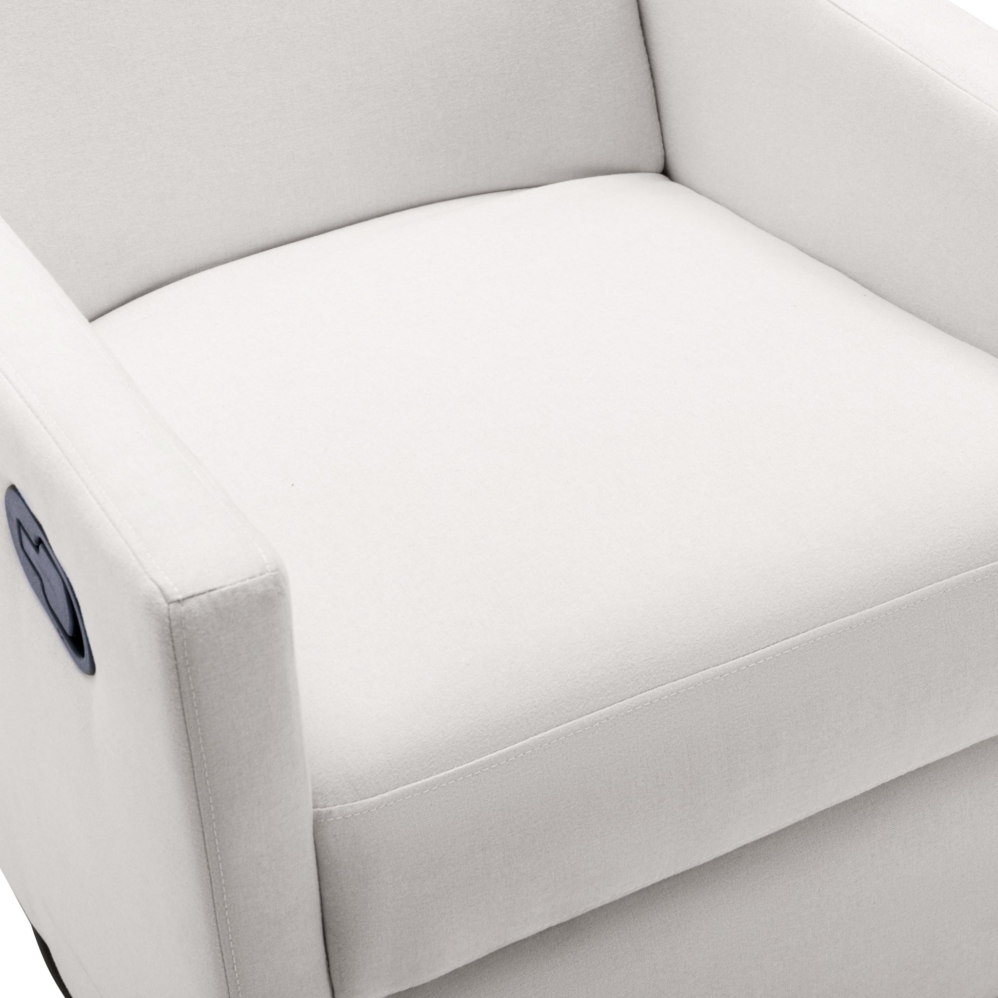 Modern Upholstered Rocker Nursery Chair Plush Seating Glider Swivel Recliner Chair, Beige Beige Linen
