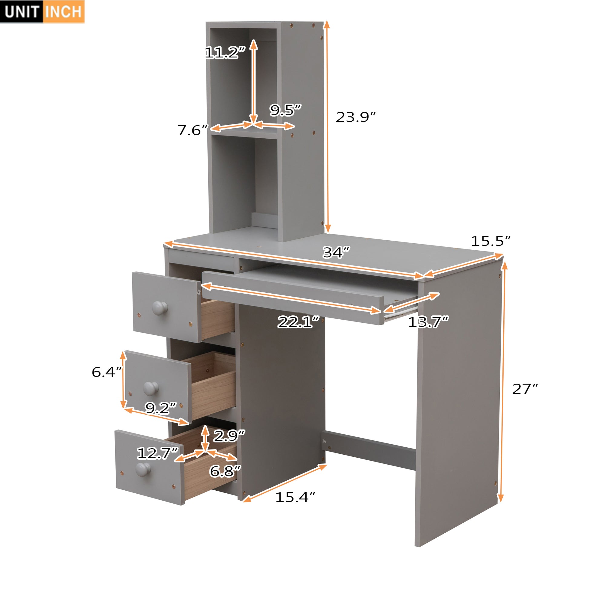 Twin Size Loft Bed With A Stand Alone Bed, Storage Staircase, Desk, Shelves And Drawers, Gray Gray Pine