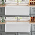 Inch White Farmhouse Sink Deep Apron Sink Undermount Farmhouse Kitchen Sink Single Farm Sink White Ceramic