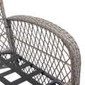 3 Pieces Outdoor Swivel Rocker Patio Chairs, 360 Degree Rocking Patio Conversation Set With Thickened Cushions And Glass Coffee Table For Backyard, Grey Grey Steel