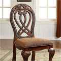 Formal Majestic Traditional Dining Chairs Cherry Solid Wood Fabric Seat Intricate Carved Details Set Of 2 Side Chairs Cherry Brown Dining Room Classic,Luxury,Traditional Dining Chairs Solid Wood