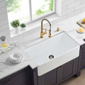 Inch White Farmhouse Sink Deep Apron Sink Undermount Farmhouse Kitchen Sink Single Farm Sink White Ceramic