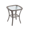 3 Pieces Outdoor Swivel Rocker Patio Chairs, 360 Degree Rocking Patio Conversation Set With Thickened Cushions And Glass Coffee Table For Backyard, Grey Grey Steel