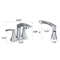 Bathroom Faucet With Pull Out Sprayer, 2 Handle 4 Inch Faucet Utility Sink Faucet, Chrome Chrome Stainless Steel