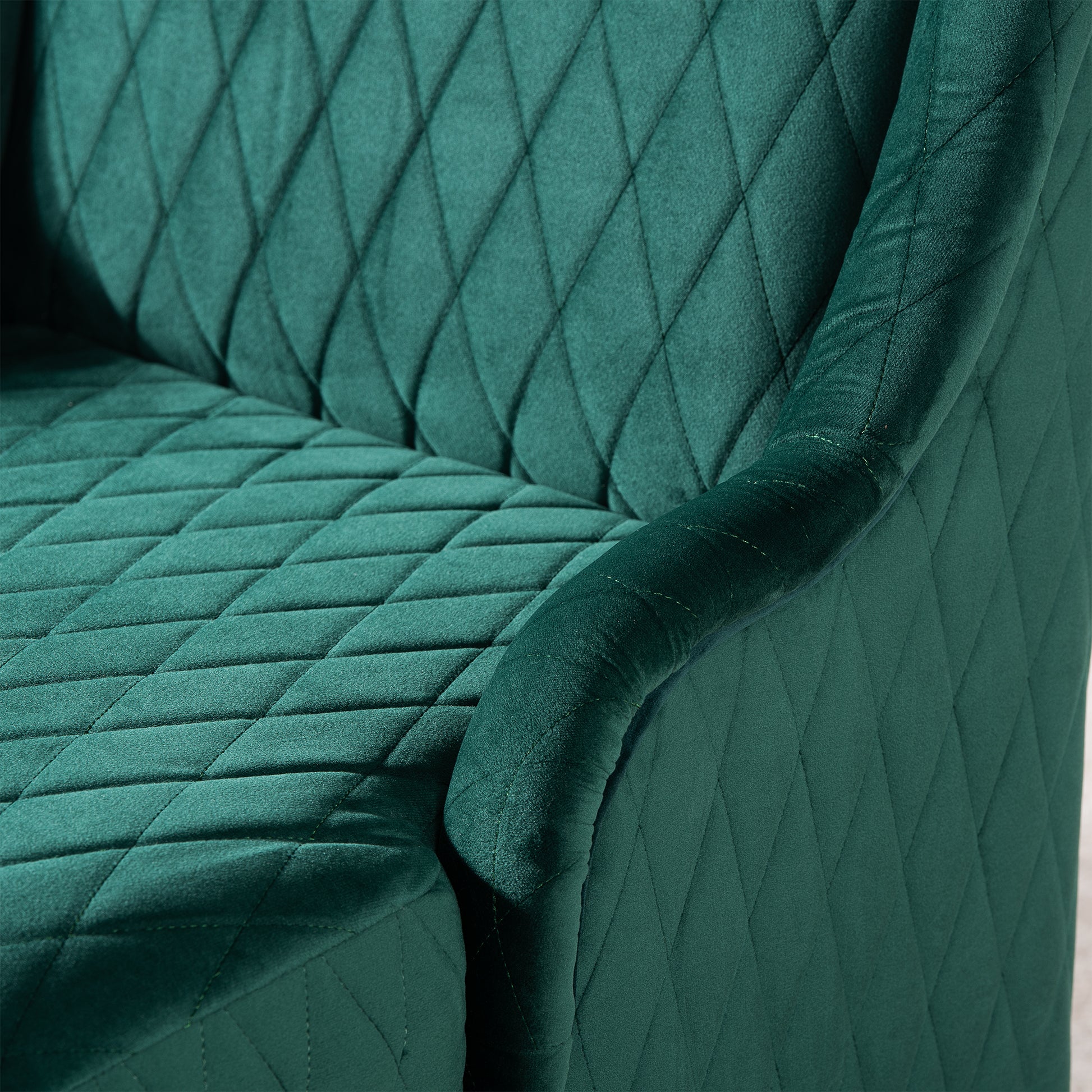 23.03" Wide High Back Velvet Accent Chair, Comfy High Wingback Chair, Living Room Chair With Soft Padded & Wooden Legs, Modern Side Chair For Living Room, Bedroom, Green Retro Green Fabric