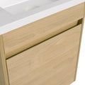 Bathroom Vanity With Single Sink,18 Inch For Small Bathroom Excluding Faucets Light Teak 1 Bathroom Wall Mounted Modern Plywood