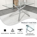 Large Modern Minimalist Rectangular Glass Dining Table For 6 8 With 0.39