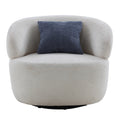 Swivel Barrel Chair Living Room, Single Chair For Small Space Comfy Round Sofa Chair Boucle Accent Chair Circle Sherpa, Arm Chair Reading Room Chair Lounge Chair Bedroom Club White Upholstered 1 Seat
