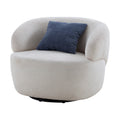 Swivel Barrel Chair Living Room, Single Chair For Small Space Comfy Round Sofa Chair Boucle Accent Chair Circle Sherpa, Arm Chair Reading Room Chair Lounge Chair Bedroom Club White Upholstered 1 Seat