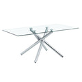 Large Modern Minimalist Rectangular Glass Dining Table For 4 8 People With 0.39