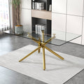 Large Modern Simple Rectangular Glass Dining Table For 4 8 People With 0.39