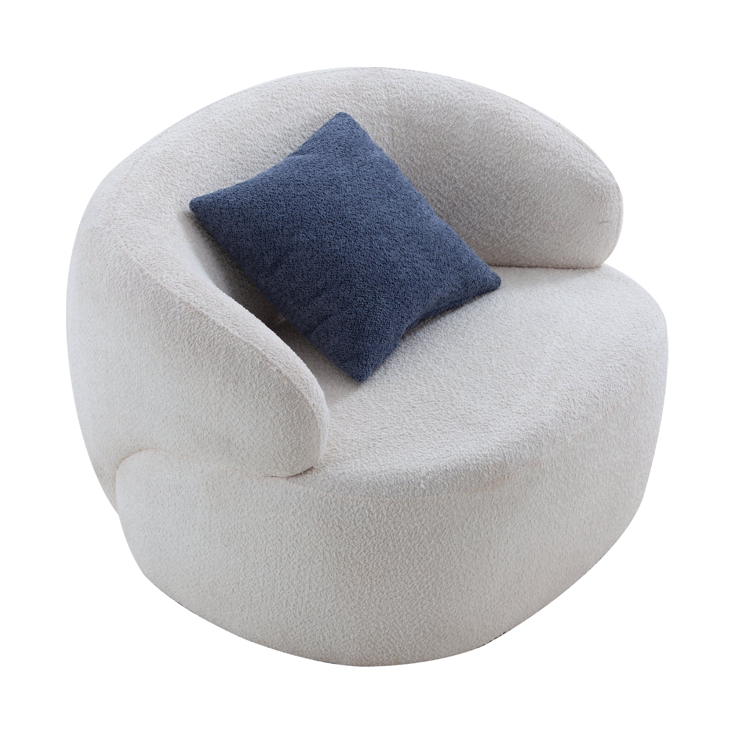 Swivel Barrel Chair Living Room, Single Chair For Small Space Comfy Round Sofa Chair Boucle Accent Chair Circle Sherpa, Arm Chair Reading Room Chair Lounge Chair Bedroom Club Beige Beige Upholstered
