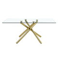Large Modern Simple Rectangular Glass Dining Table For 4 8 People With 0.39