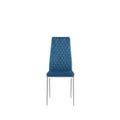 Light Blue Modern Simple Style Dining Chair Fabric Chrome Metal Pipe Diamond Grid Pattern Restaurant Home Conference Chair Set Of 6 Light Blue Fabric