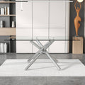 Large Modern Minimalist Rectangular Glass Dining Table For 4 8 People With 0.39