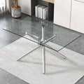 Large Modern Minimalist Rectangular Glass Dining Table For 6 8 With 0.39