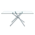 Large Modern Minimalist Rectangular Glass Dining Table For 4 8 People With 0.39