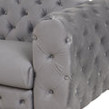 Modern 3 Piece Sofa Sets With Sturdy Metal Legs,Velvet Upholstered Couches Sets Including Three Seat Sofa, Loveseat And Single Chair For Living Room Furniture Set,Gray Gray Foam Velvet