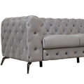 Modern 3 Piece Sofa Sets With Sturdy Metal Legs,Velvet Upholstered Couches Sets Including Three Seat Sofa, Loveseat And Single Chair For Living Room Furniture Set,Gray Gray Foam Velvet