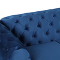 Modern 3 Piece Sofa Sets With Sturdy Metal Legs,Velvet Upholstered Couches Sets Including Three Seat Sofa, Loveseat And Single Chair For Living Room Furniture Set,Blue Blue Foam Velvet 6 Seat