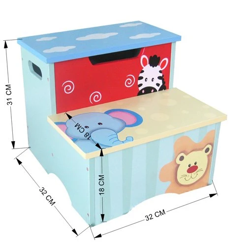 Joseph Boys Blue Animal Step Stool Blue Mdf