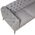 Modern 3 Piece Sofa Sets With Sturdy Metal Legs,Velvet Upholstered Couches Sets Including Three Seat Sofa, Loveseat And Single Chair For Living Room Furniture Set,Gray Gray Foam Velvet