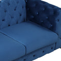 Modern 3 Piece Sofa Sets With Sturdy Metal Legs,Velvet Upholstered Couches Sets Including Three Seat Sofa, Loveseat And Single Chair For Living Room Furniture Set,Blue Blue Foam Velvet 6 Seat