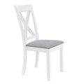 Rustic Minimalist Wood 5 Piece Dining Table Set With 4 X Back Chairs For Small Places, White White Wood Dining Room Solid Wood Rubberwood Rectangular Dining Table With Chair Upholstered Chair Wood White Slat Back Seats 4 Rustic 4 Leg Foam Solid Wood