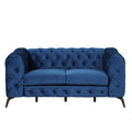 Modern 3 Piece Sofa Sets With Sturdy Metal Legs,Velvet Upholstered Couches Sets Including Three Seat Sofa, Loveseat And Single Chair For Living Room Furniture Set,Blue Blue Foam Velvet 6 Seat