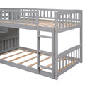 Stairway Twin Over Twin Bunk Bed With Two Drawers And Slide, Gray Old Sku :Lt000155Aae Gray Solid Wood