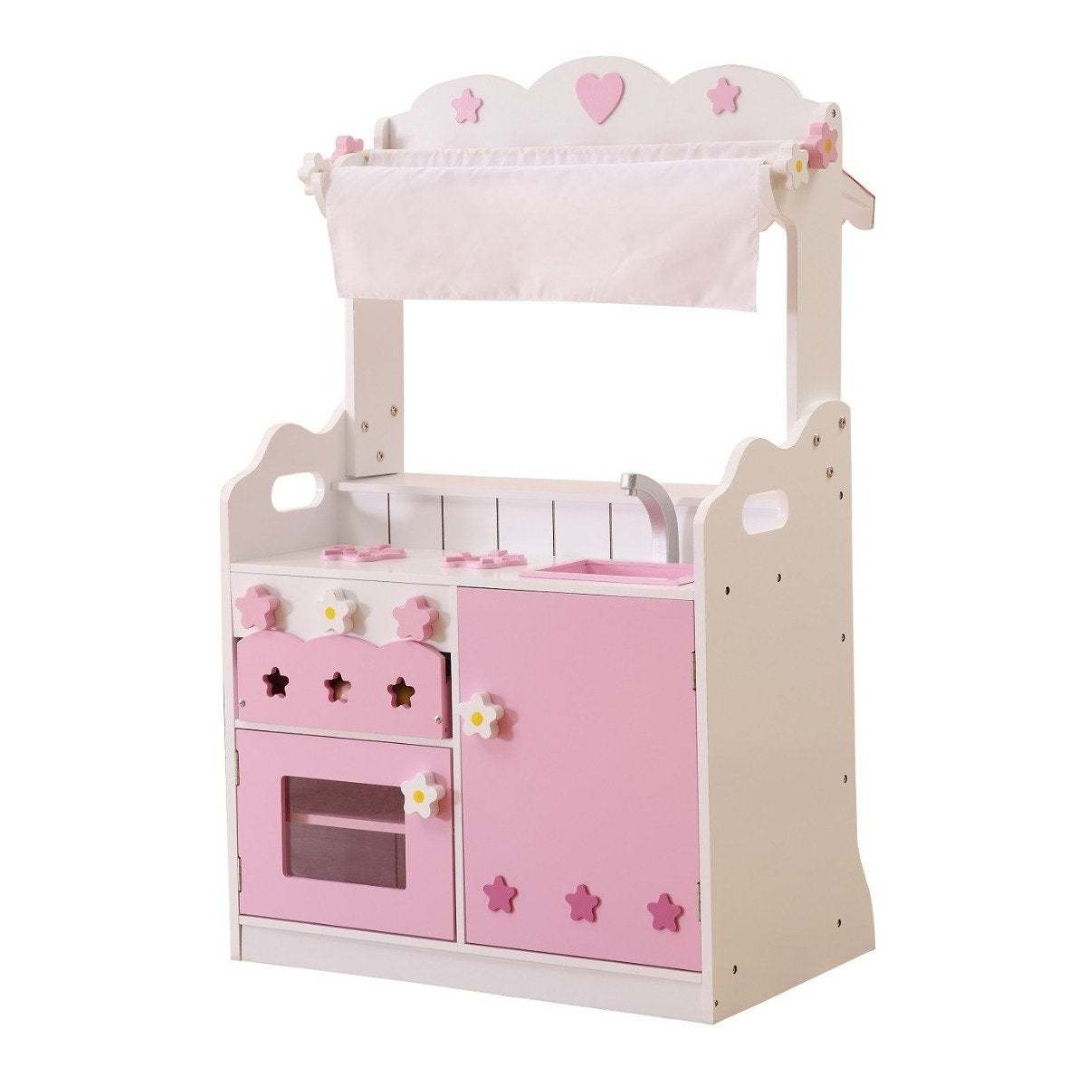 2 In 1 Pink Pretend Kitchen And Market Stal Pink Mdf