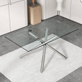 Large Modern Minimalist Rectangular Glass Dining Table For 6 8 With 0.39