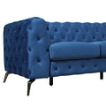 Modern 3 Piece Sofa Sets With Sturdy Metal Legs,Velvet Upholstered Couches Sets Including Three Seat Sofa, Loveseat And Single Chair For Living Room Furniture Set,Blue Blue Foam Velvet 6 Seat