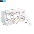 Stairway Twin Over Twin Bunk Bed With Two Drawers And Slide, White Old Sku :Lt000155Aak White Solid Wood