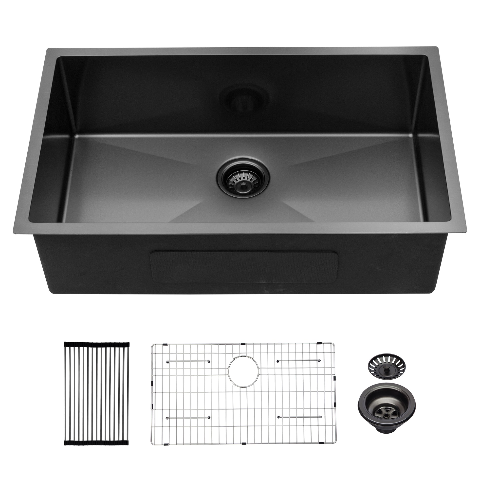 32 Inch Undermount Sink 32" X 19" X 10" Gunmetal Black Undermount Kitchen Sink 16 Gauge 10 Inch Deep Single Bowl Kitchen Sink Basin Gunmetal Black Stainless Steel