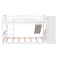 Stairway Twin Over Twin Bunk Bed With Two Drawers And Slide, White Old Sku :Lt000155Aak White Solid Wood