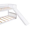 Stairway Twin Over Twin Bunk Bed With Two Drawers And Slide, White Old Sku :Lt000155Aak White Solid Wood