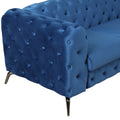 Modern 3 Piece Sofa Sets With Sturdy Metal Legs,Velvet Upholstered Couches Sets Including Three Seat Sofa, Loveseat And Single Chair For Living Room Furniture Set,Blue Blue Foam Velvet 6 Seat