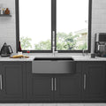 36 Gunmetal Black Farmhouse Sink 36 Inch Kitchen Sink Stainless Steel 16 Gauge Apron Front Kitchen Sink Gunmetal Black Stainless Steel