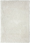 White Area Shag Rug 5X8 White Polyester