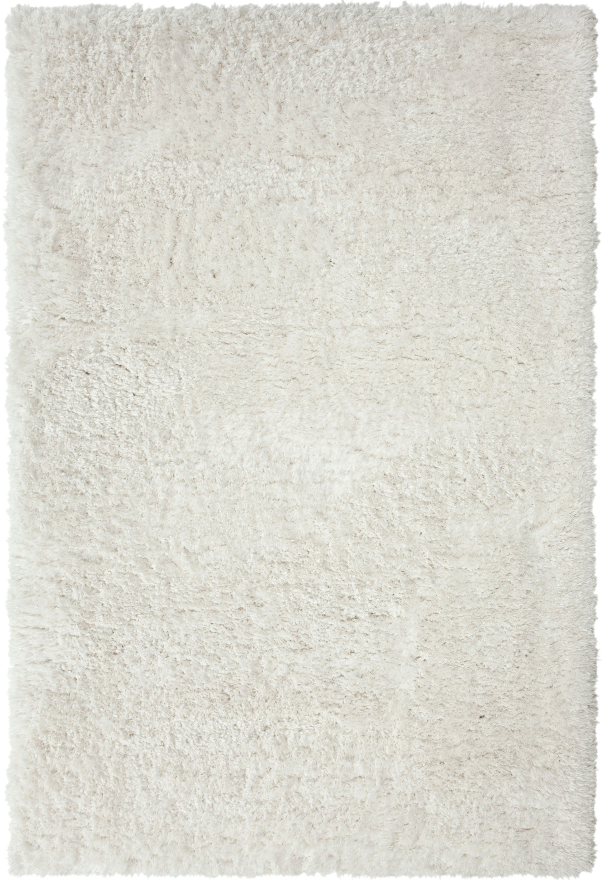 White Area Shag Rug 5X8 White Polyester