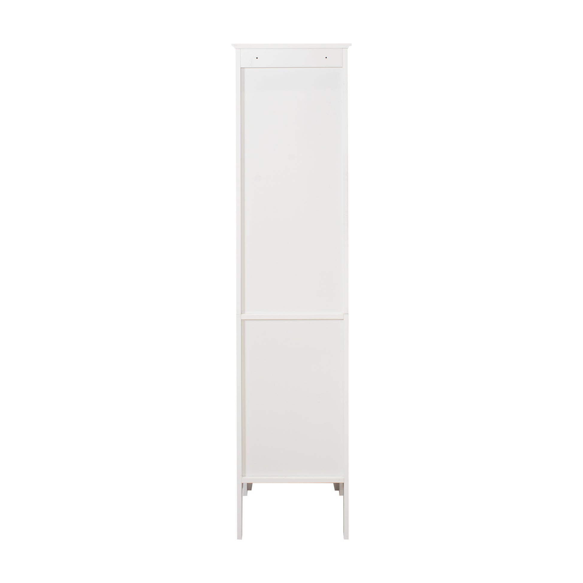 Tall Narrow Tower Freestanding Cabinet With 2 Shutter Doors 5 Tier Shelves For Bathroom, Kitchen ,Living Room ,Storage Cabinet,White White Mdf