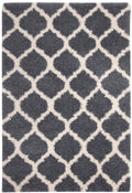 Shag Blue White Area Rug 5X8 Blue Olefin