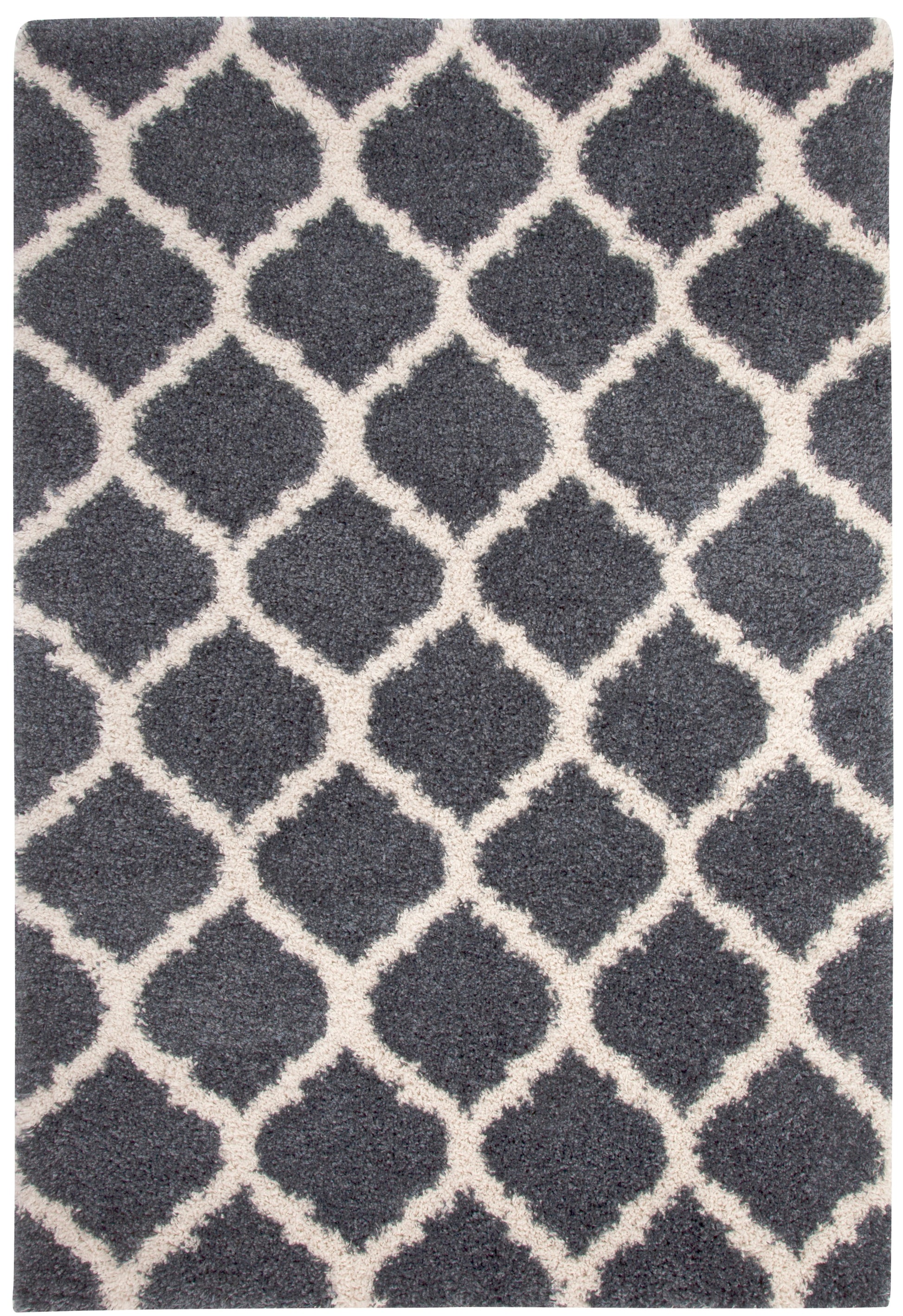 Shag Blue White Area Rug 5X8 Blue Olefin