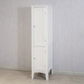 Tall Narrow Tower Freestanding Cabinet With 2 Shutter Doors 5 Tier Shelves For Bathroom, Kitchen ,Living Room ,Storage Cabinet,White White Mdf