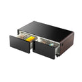 Modern Smart Coffee Table With Built In Fridge, Bluetooth Speaker, Wireless Charging Module, Touch Control Panel, Power Socket, Usb Interface, Outlet Protection, Atmosphere Light, And More, Brown Black Brown Built In Outlets Or Usb Primary Living Space