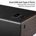 Modern Smart Coffee Table With Built In Fridge, Bluetooth Speaker, Wireless Charging Module, Touch Control Panel, Power Socket, Usb Interface, Outlet Protection, Atmosphere Light, And More, Brown Black Brown Built In Outlets Or Usb Primary Living Space