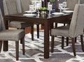 Contemporary Dark Brown 5Pc Dining Set Table With Extension Leaf And 4X Upholstered Side Chairs Modern Dining Room Furniture Wood Wood Dark Brown Seats 4 Wood Dining Room Extendable Contemporary 4 Leg Rectangular Dining Table With Chair Wood