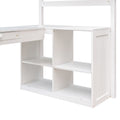 Twin Size Loft Bed With Drawers, Cabinet, Shelves And Desk, Wooden Loft Bed With Desk White Old Sku :Lt000505Aak White Solid Wood